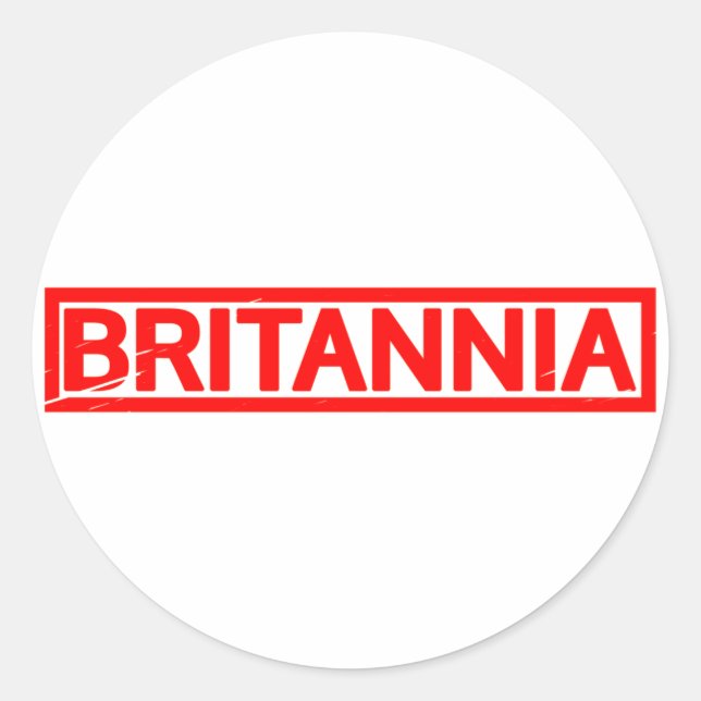 Britannia-Briefmarke Runder Aufkleber (Vorderseite)