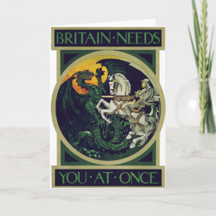 Britannien braucht Euch sofort – St. George Vintag Karte