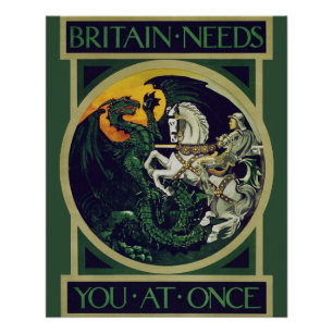 Britannien braucht Euch sofort – St. George Vintag Poster
