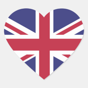 Britannien UK-Flagge Brexit herzförmige x20 Aufkle Herz-Aufkleber