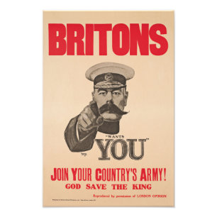 Brite-Lord Kitchener Wants You WWI Propaganda Fotodruck