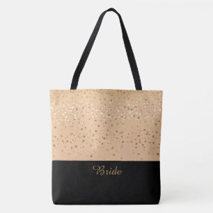 Brite Tote Bag Peach & Petite Golden Stars