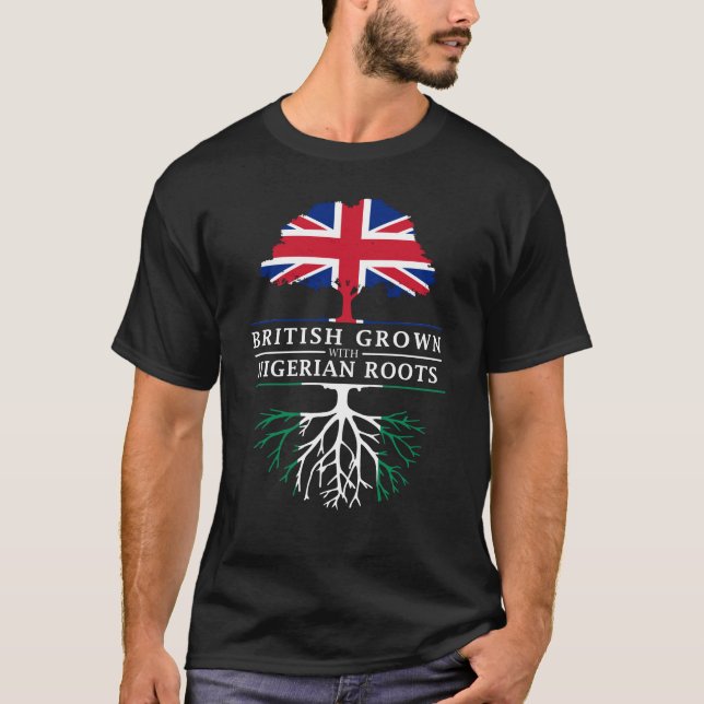 Briten gewachsen mit nigerischem Wurzel-   T-Shirt (Vorderseite)