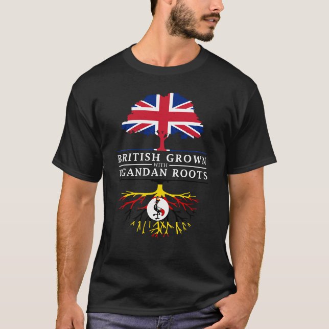 Briten gewachsen mit Ugandan-Wurzel-   T-Shirt (Vorderseite)