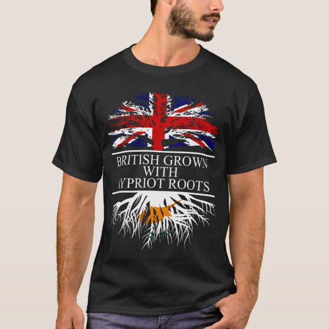 Briten mit Zypriotenwurzel-Cyprus-Flagge T-Shirt (Vorderseite)