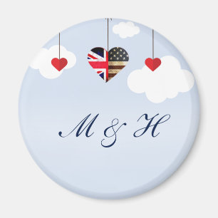 Briten- und Flaggeherzen Magnet