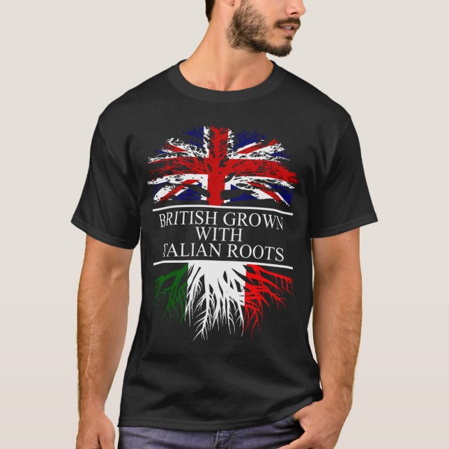 Britin mit italienischer Wurzel-italitaler Flagge T-Shirt (Vorderseite)