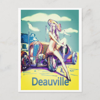 Britisch 1900 Rennen Moto Flugzeug Deauville Postkarte