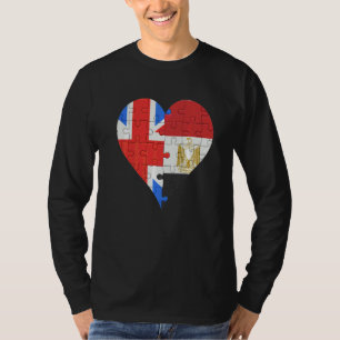 Britisch-ägyptisches Flaggenherz T-Shirt