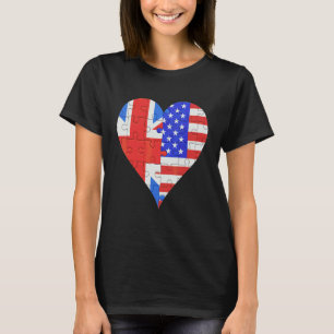 Britisch-amerikanisches Flaggenherz T-Shirt