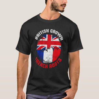 Britisch angebaute französische Vintage-Flaggen fü T-Shirt