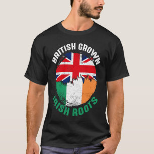 Britisch Aufgewachsen Irische Wurzeln Vintage-Flag T-Shirt