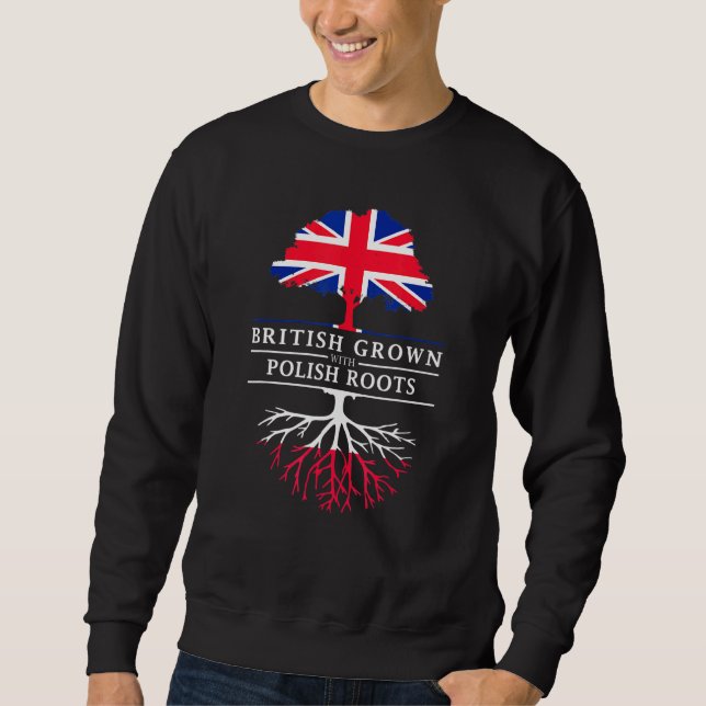 Britisch Aufgewachsen Mit Polnischen Wurzeln - Pol Sweatshirt (Vorderseite)