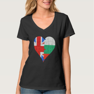 Britisch-Bulgarisches Flaggenherz T-Shirt