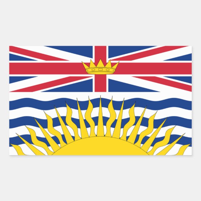 Britisch-Columbia-Flagge Rechteckiger Aufkleber (Vorderseite)