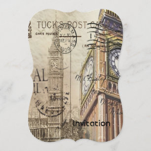 Britisch-England-Langdon-Uhrturm Big ben Einladung