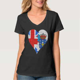 Britisch-Galizisches Flaggenherz T-Shirt