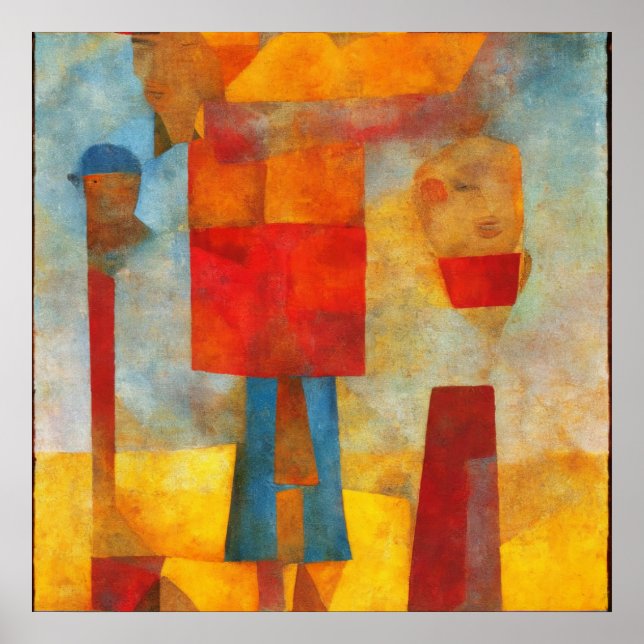 Britisch gefärbt Modernes Anstract Drei Freunde Poster (Vorne)