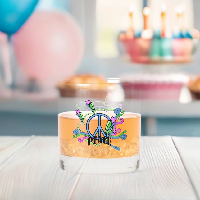 Britisch gefärbte Schilder-Design-Stars Scrolls Whiskyglas (Insitu (Baby Party))