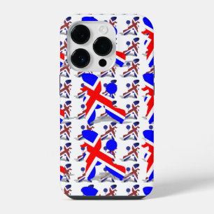 Britisch gestyltes Pudel-Muster iPhone 14 Pro Hülle