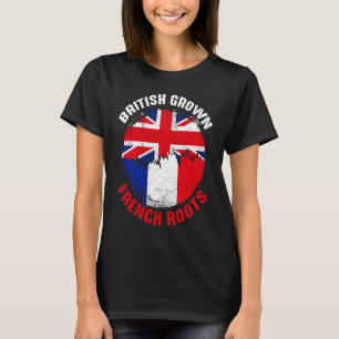 Britisch Gewachsen Französische Wurzeln Vintage-Fl T-Shirt