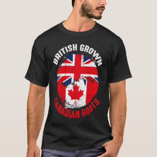 Britisch Gewachsen Kanadische Wurzeln Vintage-Flag T-Shirt