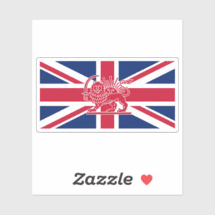 Britisch-Iranische Heritage-Flagge Löwe und Sonn Aufkleber