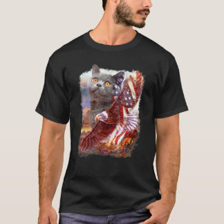 Britisch Kurzhaar Adler Amerikanische Flagge 4. Ju T-Shirt