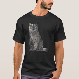 Britisch Kurzhaar Katze Polygon Geometrisches Kätz T-Shirt