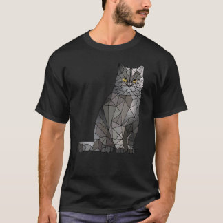 Britisch Kurzhaar Katze Polygon Geometrisches Kätz T-Shirt