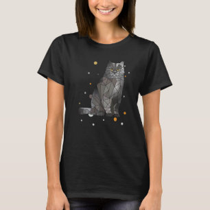 Britisch Kurzhaar Katze Polygon Geometrisches Kätz T-Shirt