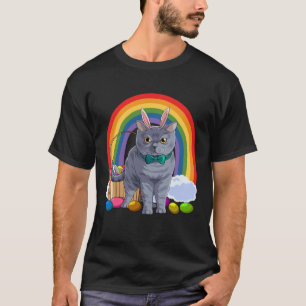 Britisch Kurzhaar Ostern Eier Hase Katze T-Shirt