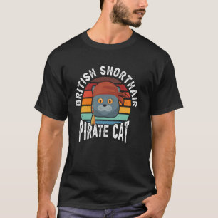 Britisch Kurzhaar Piratenkatze Vintage T-Shirt