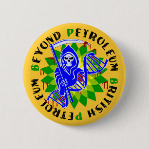 Britisch-Petroleumblau-Pest Button