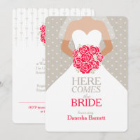 Britisch-rotes Bouquet-Brautparty lädt ein