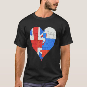 Britisch-Slowenisches Flaggenherz T-Shirt