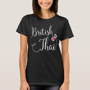 Britisch-thailändische Flaggen Verwandte Herzen T-Shirt