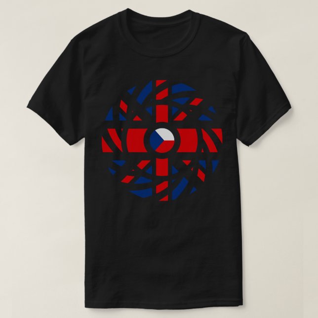 Britisch-Tschechische multinationale Patriot-Flagg T-Shirt (Design vorne)