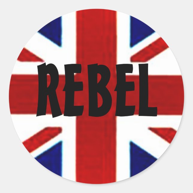 Britisch/Union Jack REBEL Aufkleber (Vorderseite)