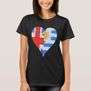 Britisch-Uraguyan-Flaggenherz T-Shirt