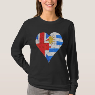 Britisch-Uraguyan-Flaggenherz T-Shirt