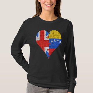Britisch-Venezolanisches Flaggenherz T-Shirt