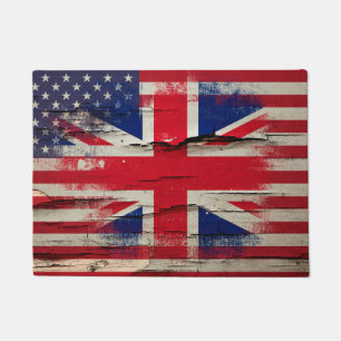 Britische amerikanische Flagge der Fußmatte
