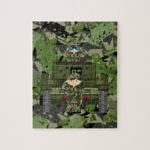 Britische Armee-Soldaten und Behälter-Puzzle Puzzle