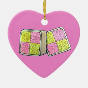 Britische Bäckerei Battenberg Marzipan Spontanzüge Keramik Ornament