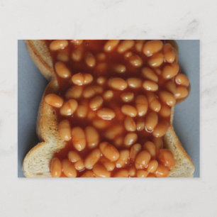 Britische Bohnen auf Toast Food Joke Geschenk für  Postkarte