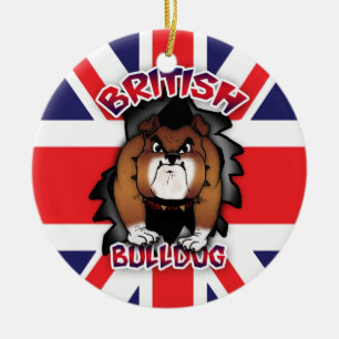 Britische Bulldogge - Gewerkschafts-Jack - Keramik Ornament