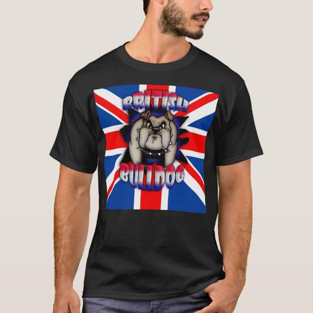 Britische Bulldogge mit Gewerkschafts-Jack-T - T-Shirt (Vorderseite)