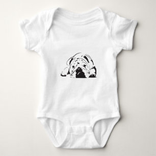 Britische Bulldoggen-Schablone Baby Strampler