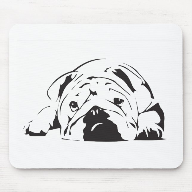 Britische Bulldoggen-Schablone Mousepad (Vorne)
